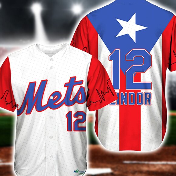 NY Mets Francisco Lindor Puerto Rico Jersey #12 SGA 7/2/2025 Size XL - Picture 1 of 1